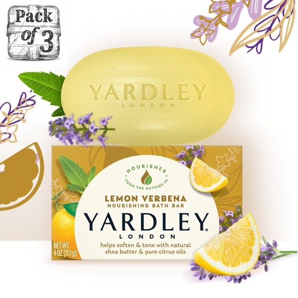Yardley London Bar Soap - Lemon Verbena Soap Pack of 3 - Picture 1 of 1